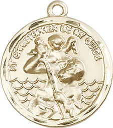 [0036CKT] 14kt Gold Saint Christopher Medal