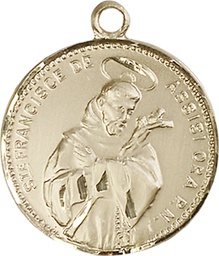 [0101KT] 14kt Gold Saint Francis of Assisi Medal