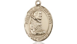 [8125KT] 14kt Gold Saint Pio of Pietrelcina Medal