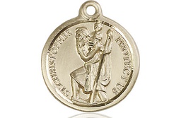 [0192CKT] 14kt Gold Saint Christopher Medal
