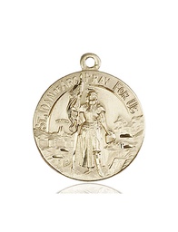 [0193KT] 14kt Gold Saint Joan of Arc Medal