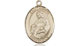 [8128KT] 14kt Gold Saint Agnes of Rome Medal