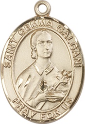 [8130KT] 14kt Gold Saint Gemma Galgani Medal