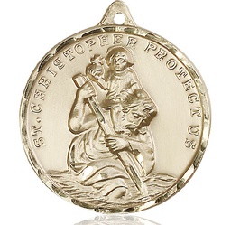[0203CKT] 14kt Gold Saint Christopher Medal