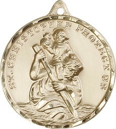 [0203CKT] 14kt Gold Saint Christopher Medal