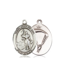 [8053SS7] Sterling Silver Saint Joan of Arc Paratrooper Medal