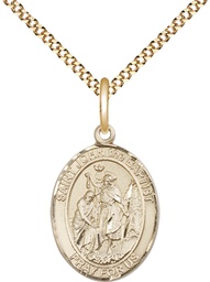 [8054GF/18G] 14kt Gold Filled Saint John the Baptist Pendant on a 18 inch Gold Plate Light Curb chain