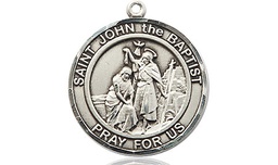 [8054RDSS] Sterling Silver Saint John the Baptist Medal
