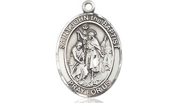 [8054SSY] Sterling Silver Saint John the Baptist Medal - With Box