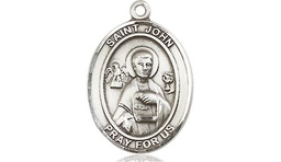 [8056SSY] Sterling Silver Saint John the Apostle Medal - With Box