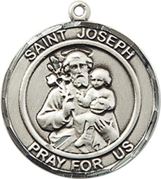 [8058RDSS] Sterling Silver Saint Joseph Medal