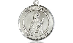 [8065RDSS] Sterling Silver Saint Lucia of Syracuse Medal