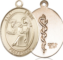 [8068GF8] 14kt Gold Filled Saint Luke the Apostle Doctor Medal
