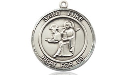 [8068RDSS] Sterling Silver Saint Luke the Apostle Medal