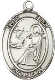 [8068SSY] Sterling Silver Saint Luke the Apostle Medal - With Box