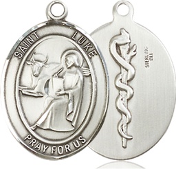 [8068SS8] Sterling Silver Saint Luke the Apostle Doctor Medal
