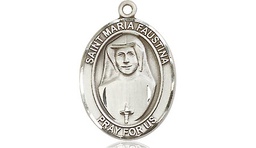 [8069SS] Sterling Silver Saint Maria Faustina Medal