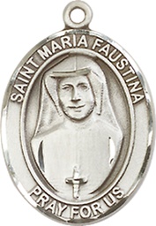 [8069SS] Sterling Silver Saint Maria Faustina Medal