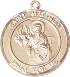 [8074RDGF] 14kt Gold Filled Saint Matthew the Apostle Medal