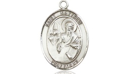 [8074SSY] Sterling Silver Saint Matthew the Apostle Medal - With Box