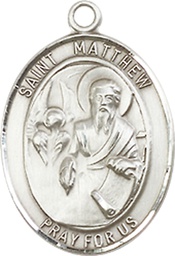 [8074SSY] Sterling Silver Saint Matthew the Apostle Medal - With Box