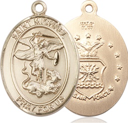 [8076GF1] 14kt Gold Filled Saint Michael Air Force Medal