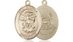 [8076GF3] 14kt Gold Filled Saint Michael Coast Guard Medal