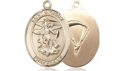 [8076GF7] 14kt Gold Filled Saint Michael Paratrooper Medal