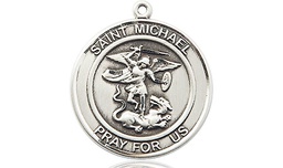 [8076RDSS] Sterling Silver Saint Michael the Archangel Medal