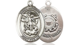 [8076SS3] Sterling Silver Saint Michael Coast Guard Medal