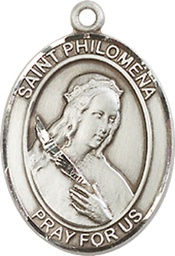 [8077SSY] Sterling Silver Saint Philomena Medal - With Box