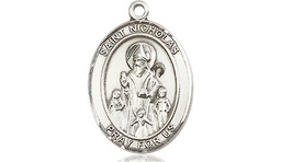 [8080SSY] Sterling Silver Saint Nicholas Medal - With Box
