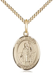 [8084GF/18G] 14kt Gold Filled Saint Patrick Pendant on a 18 inch Gold Plate Light Curb chain