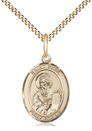 [8086GF/18G] 14kt Gold Filled Saint Paul the Apostle Pendant on a 18 inch Gold Plate Light Curb chain