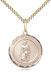 [8088RDSPGF/18G] 14kt Gold Filled San Peregrino Pendant on a 18 inch Gold Plate Light Curb chain