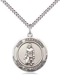 [8088RDSPSS/18S] Sterling Silver San Peregrino Pendant on a 18 inch Light Rhodium Light Curb chain