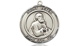 [8090RDSS] Sterling Silver Saint Peter the Apostle Medal