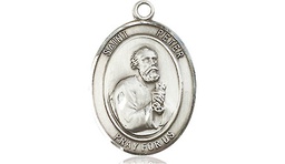 [8090SSY] Sterling Silver Saint Peter the Apostle Medal - With Box