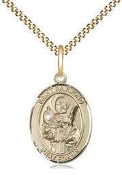 [8091GF/18G] 14kt Gold Filled Saint Raymond Nonnatus Pendant on a 18 inch Gold Plate Light Curb chain
