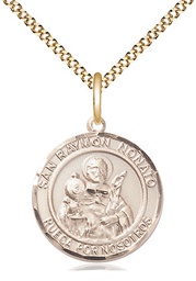 [8091RDSPGF/18G] 14kt Gold Filled San Raymon Nonato Pendant on a 18 inch Gold Plate Light Curb chain