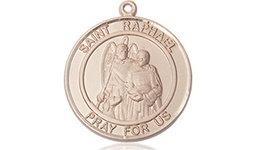 [8092RDGF] 14kt Gold Filled Saint Raphael the Archangel Medal