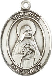 [8094SSY] Sterling Silver Saint Rita of Cascia Medal - With Box