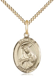 [8095GF/18G] 14kt Gold Filled Saint Rose of Lima Pendant on a 18 inch Gold Plate Light Curb chain