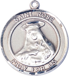 [8095RDSS] Sterling Silver Saint Rose of Lima Medal