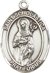 [8099SS] Sterling Silver Saint Scholastica Medal