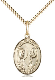 [8101GF/18G] 14kt Gold Filled Our Lady Star of the Sea Pendant on a 18 inch Gold Plate Light Curb chain