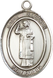 [8104SSY] Sterling Silver Saint Stephen the Martyr Medal - With Box