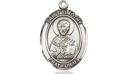 [8105SSY] Sterling Silver Saint Timothy Medal - With Box