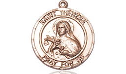 [8106RDGF] 14kt Gold Filled Saint Theresa Medal