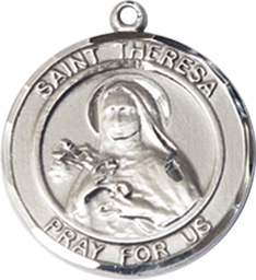 [8106RDSS] Sterling Silver Saint Theresa Medal